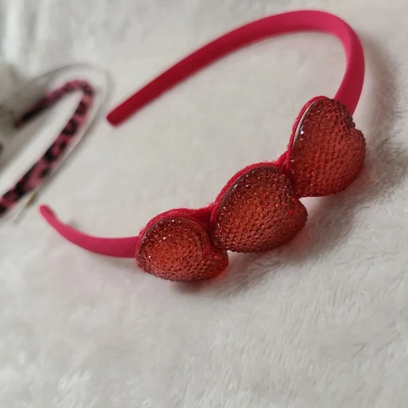 4Pc Hair accessories headband flowers, Leopard print,  hearts, (1) Bari Lynn - Picture 7 of 10